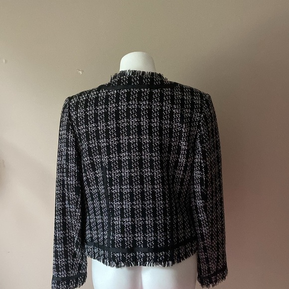 John Paul Richard Uniform Black And White Open Front Career Tweed Jacket Church - Picture 5 of 6